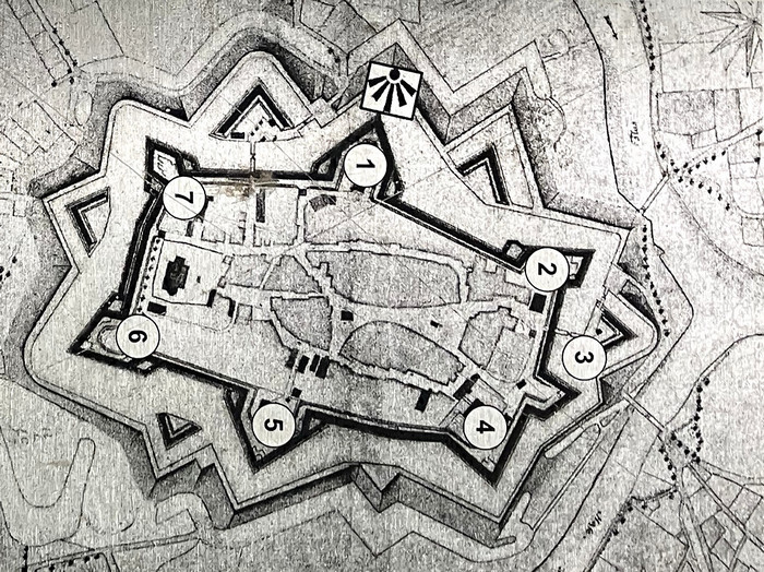 Ausschnitt aus der Infotafel "Bastionärfestung Meppen 1760" der Stadt Meppen